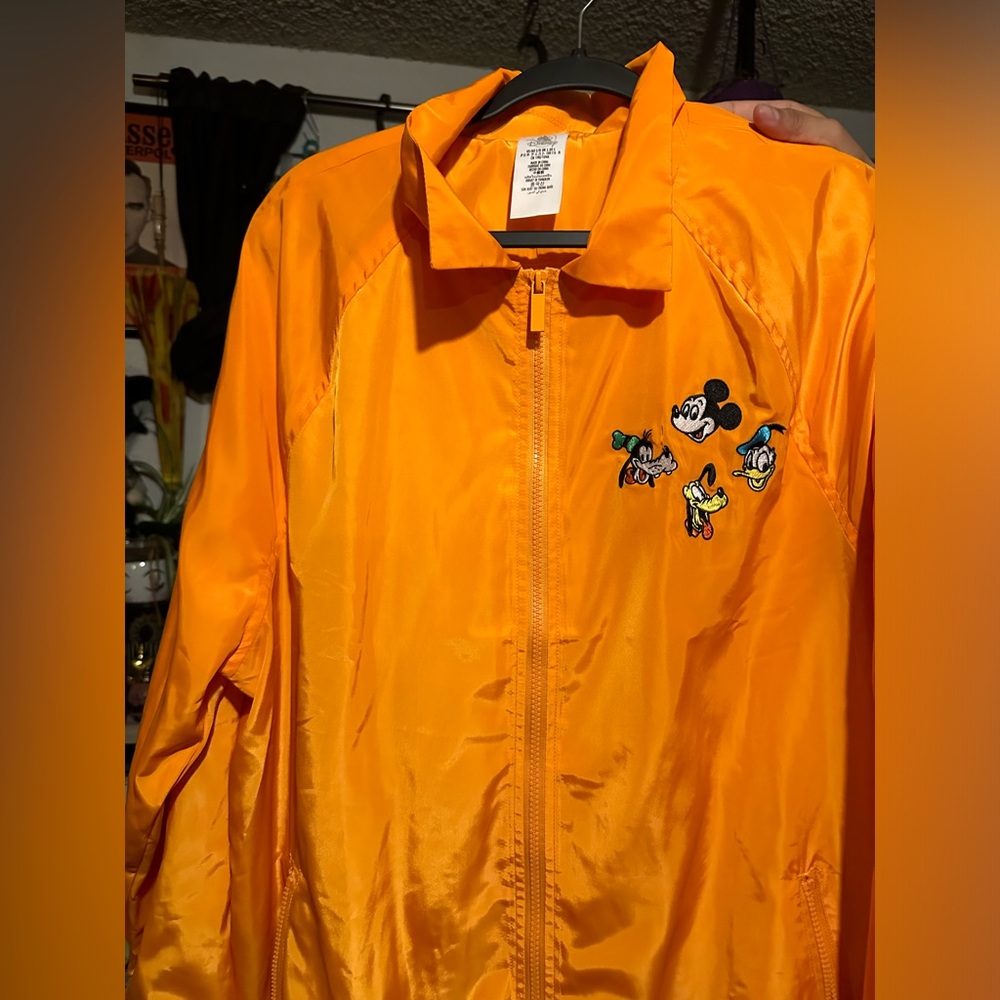 Disneyland Mickey Mouse and Friends Lightweight Orange Jacket for Adult Large